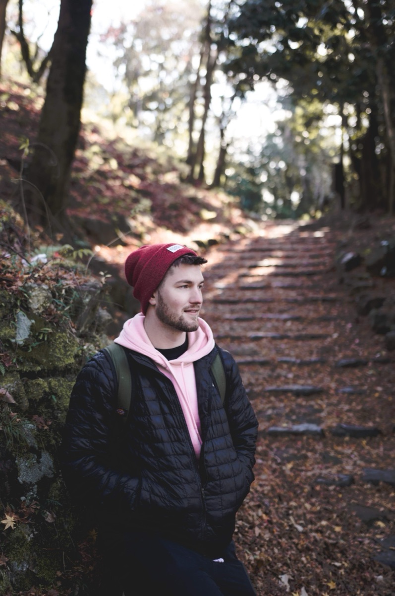 Jacob in a forest in Japan
